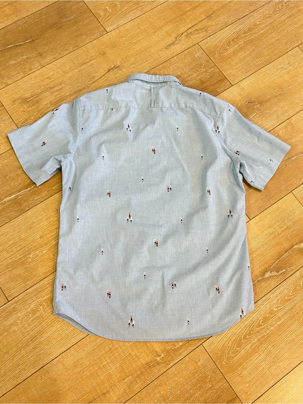 Banana Republic Luxe Poplin Surf Print Button Down Shirt Men’s L Tall slim fit